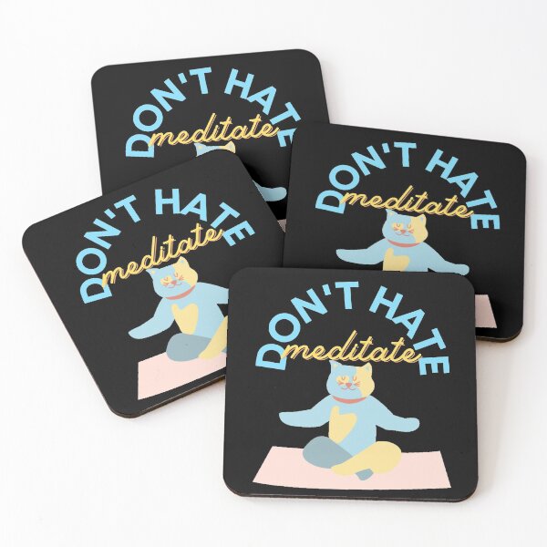 Item preview, DON'T HATE MEDITATE Funny Quote Meme Design designed and sold by LevelUpMerch.