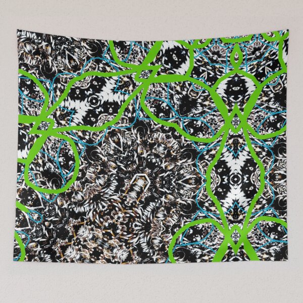 Item preview, Steel Wire with Blue and Green Lines Pattern designed and sold by Geoff Treagus.