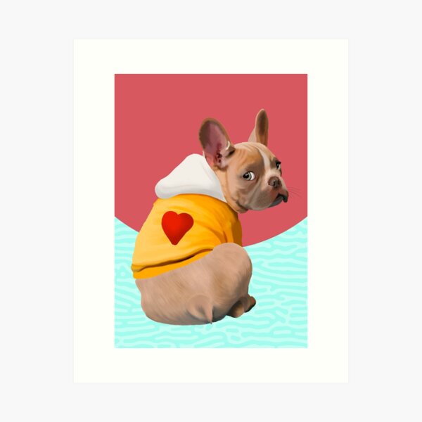 Valentine French Bulldog art Art Print