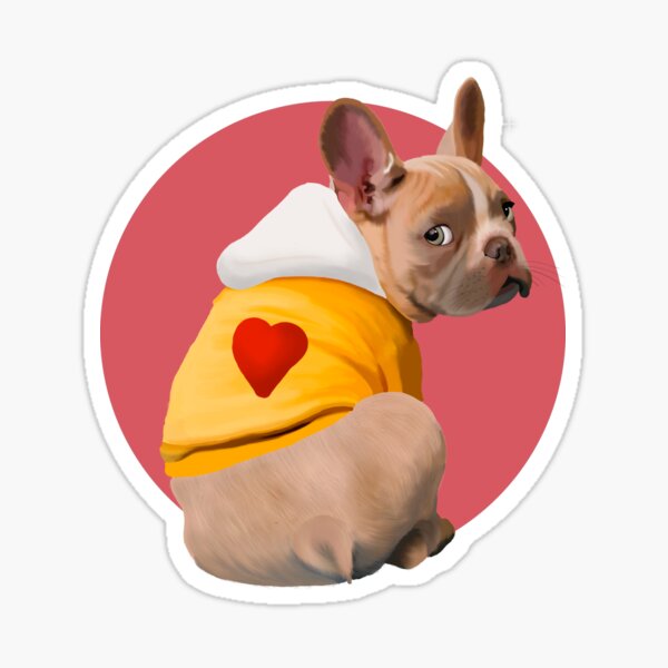 Valentine French Bulldog art Sticker