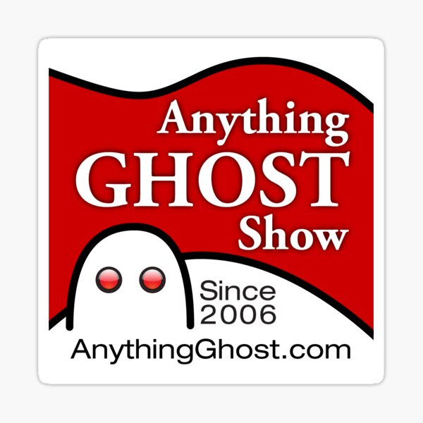 Anything Ghost Black and Red Logo Sticker