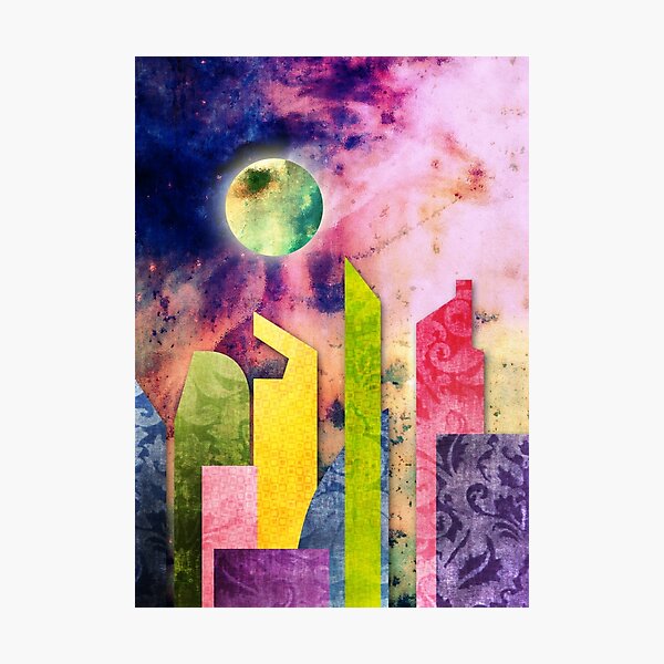 Grunge Spring Rusty Pretty City Geometric Urban Landscape Photographic Print