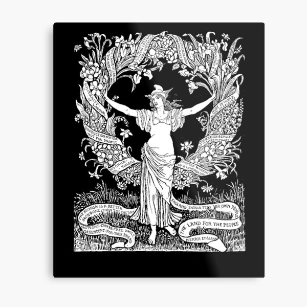 Walter Crane: &amp;quot;A Garland for May Day 1895 Metal Print