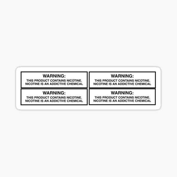 Nicotine product warning small Sticker