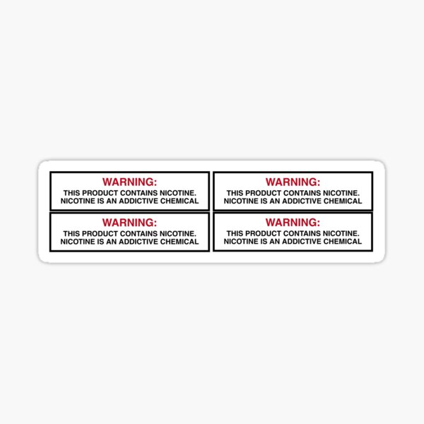 Nicotine product warning small Sticker