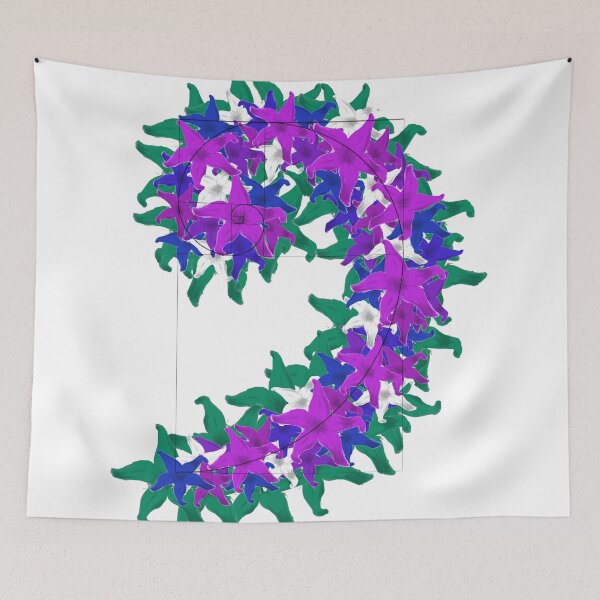 Item preview, Blue-Purple Floral Golden Ratio Spiral designed and sold by kaiello1.
