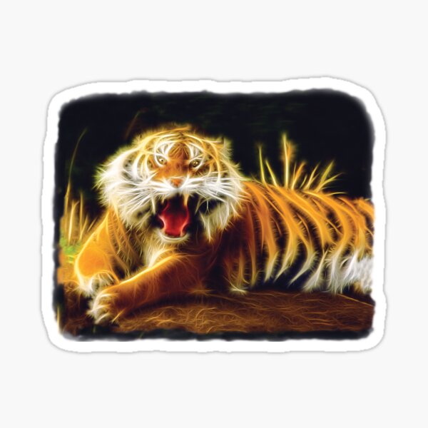 Fractal Tiger Sticker