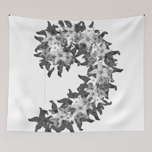 Item preview, Inky Floral Golden Ratio Spiral designed and sold by kaiello1.