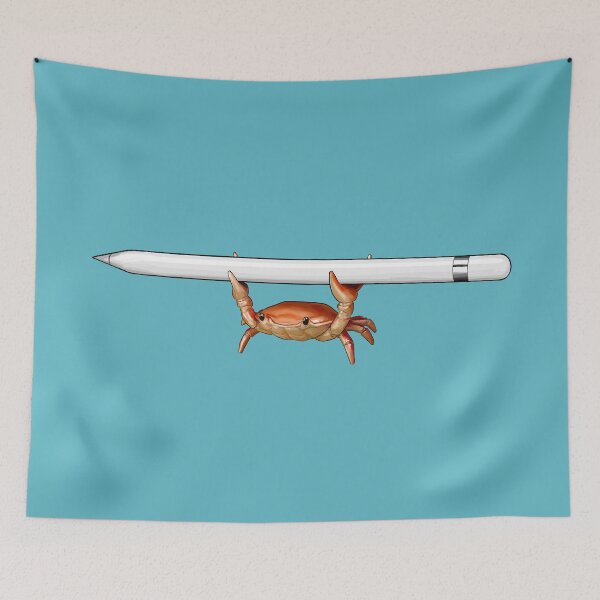 Item preview, Crab with Apple Pencil designed and sold by AwatArt.