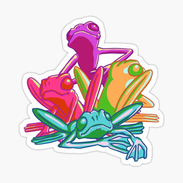 Neon frogs Sticker
