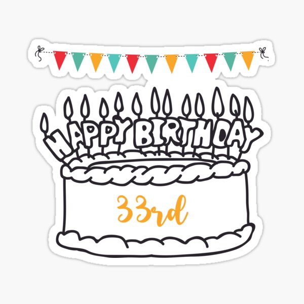 33rd Birthday Stickers Redbubble