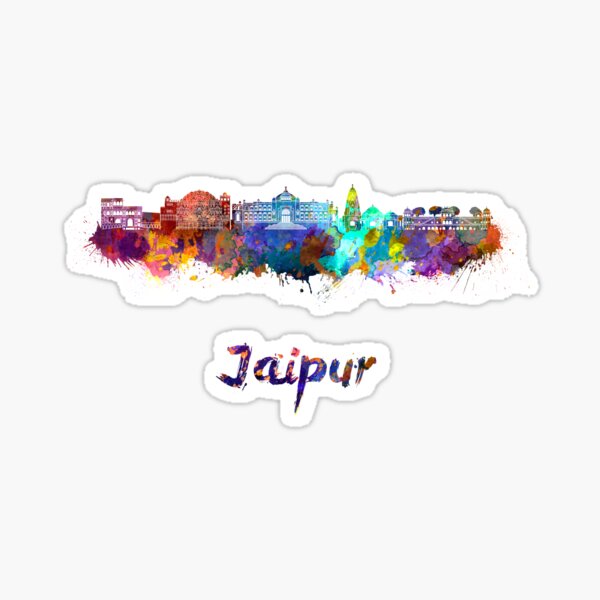 "Jaipur skyline in watercolor" Sticker for Sale by paulrommer Redbubble