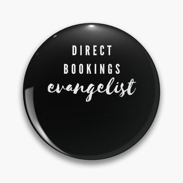 Direct Bookings Evangelist White Logo Pin