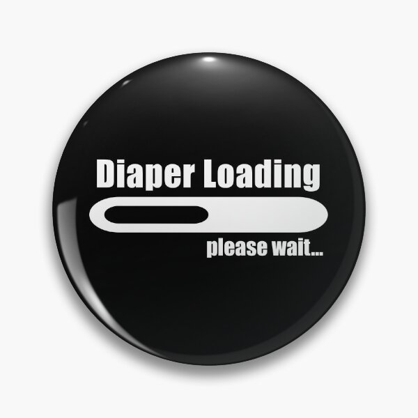 Item preview, Diaper Loading Funny Cute Baby (white version) designed and sold by kickwear-com.