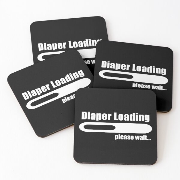 Item preview, Diaper Loading Funny Cute Baby (white version) designed and sold by kickwear-com.