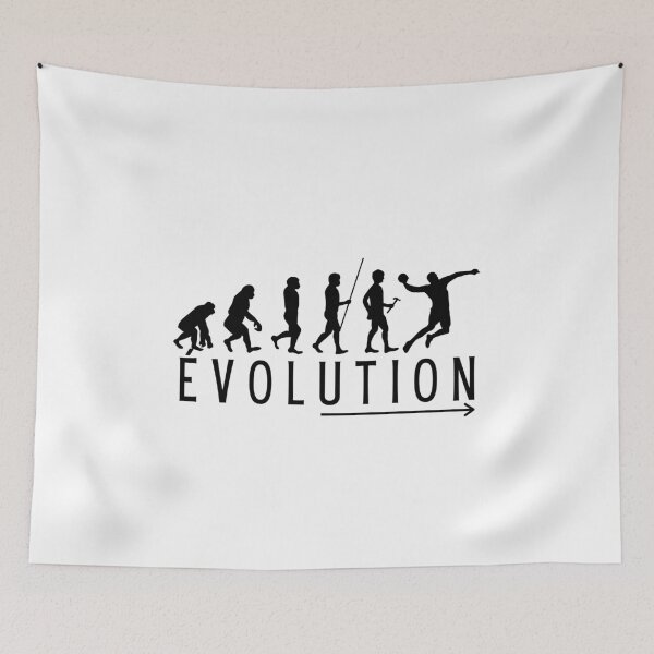 Item preview, Evolution of man in handball humorous gift designed and sold by TeeJfm.