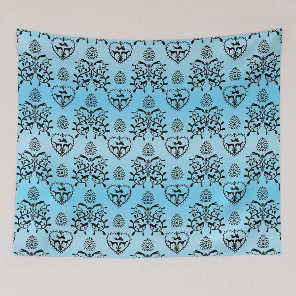 Item preview, Greyhound Damask Inspired on Blue designed and sold by GreytGraphicals.