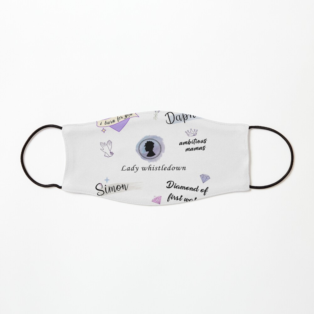 Bridgerton purple pastel sticker pack Mask
