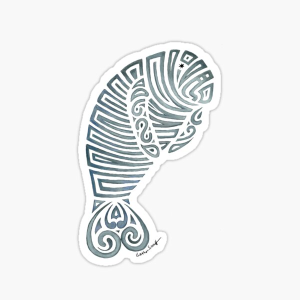 Tribal Manatee Sticker
