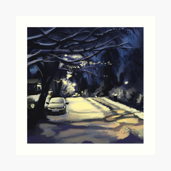 Walking Home in Winter Art Print