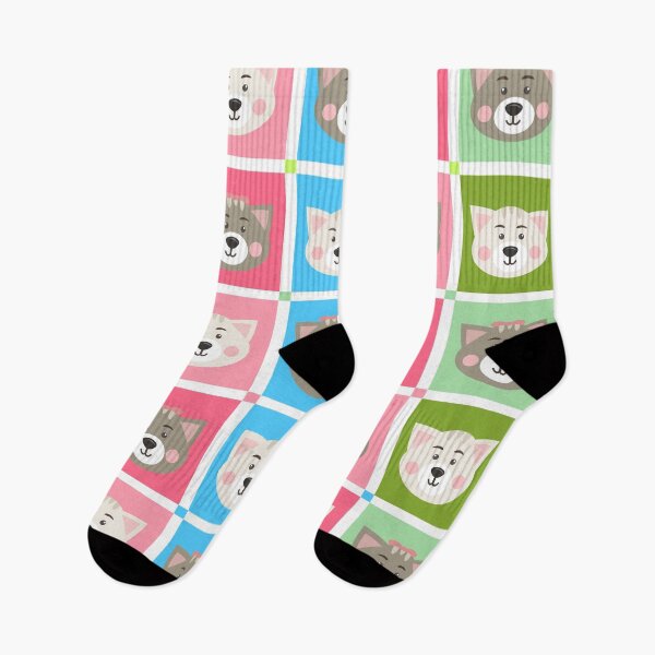 Item preview,  Texture with colorful squares and cute cats designed and sold by Victoria Riabov.