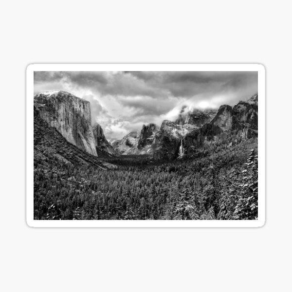 Winter Storm, Tunnel View, Yosemite Valley National Park 2012 Sticker