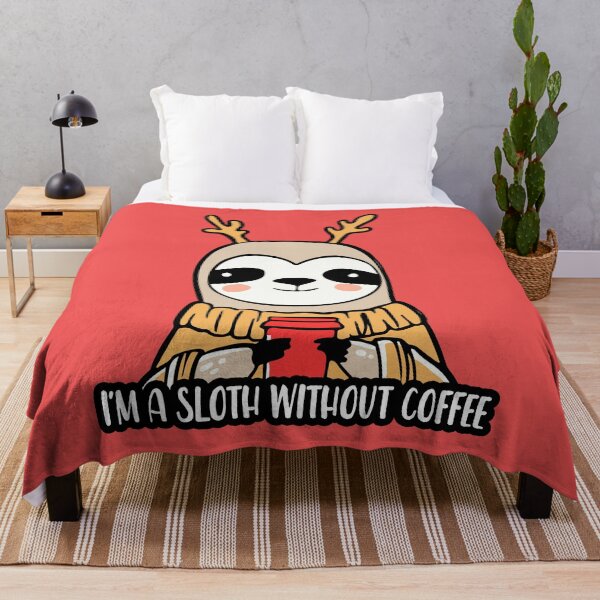 Item preview, I am a sloth without coffee - Coffee addict funny animal pun designed and sold by Mindy Bubble.