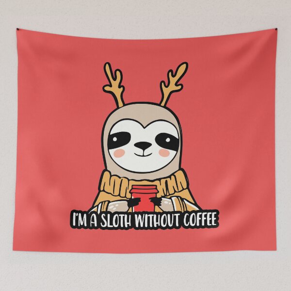 Item preview, I am a sloth without coffee - Coffee addict funny animal pun designed and sold by Mindy Bubble.
