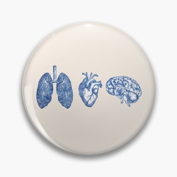 Item preview, A set of human organ, lungs, heart and brain, blue navy designed and sold by Collagedream.