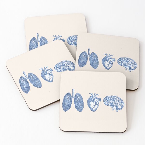 Item preview, A set of human organ, lungs, heart and brain, blue navy designed and sold by Collagedream.