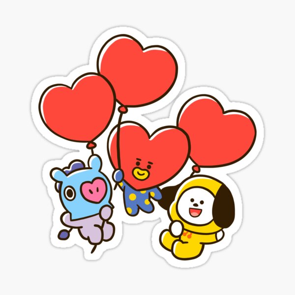 Premium Vector  Tata cute bt21 big set sticker concept vector design