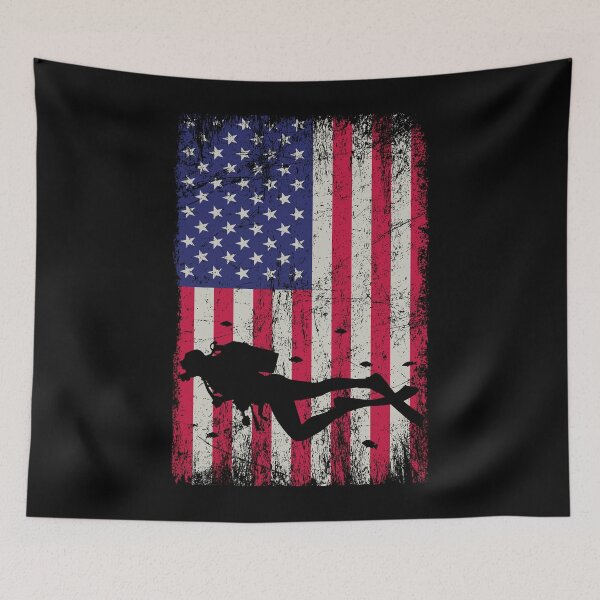 Item preview, American Flag 4th July Patriotic Scuba Diving Gift for Scuba Diver, Spearfishing, Dive Master designed and sold by xtocky.