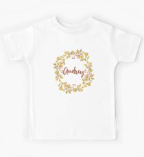 Audrey lovely name and floral bouquet wreath Kids Tee
