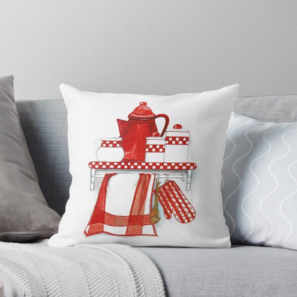 Item preview, COCINA DE ESTILO CAMPO AÚN VIDA EN ROJO Y BLANCO y patrones a cuadros designed and sold by RubaiDesign.