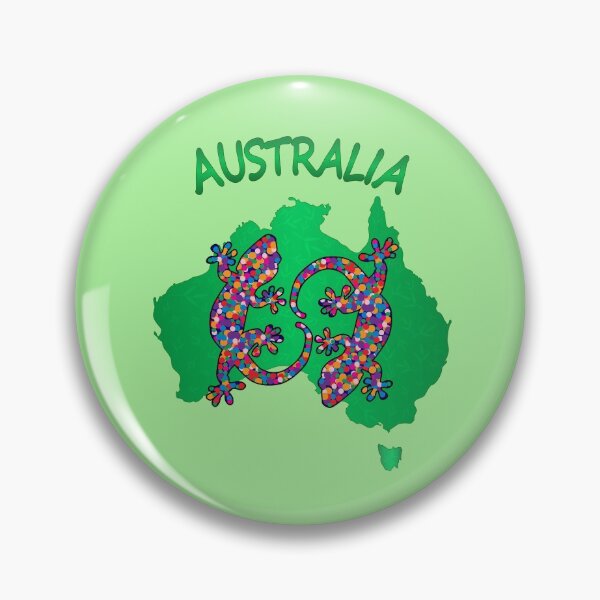 Item preview, Map of Australia with two lizards designed and sold by Kajaniko.
