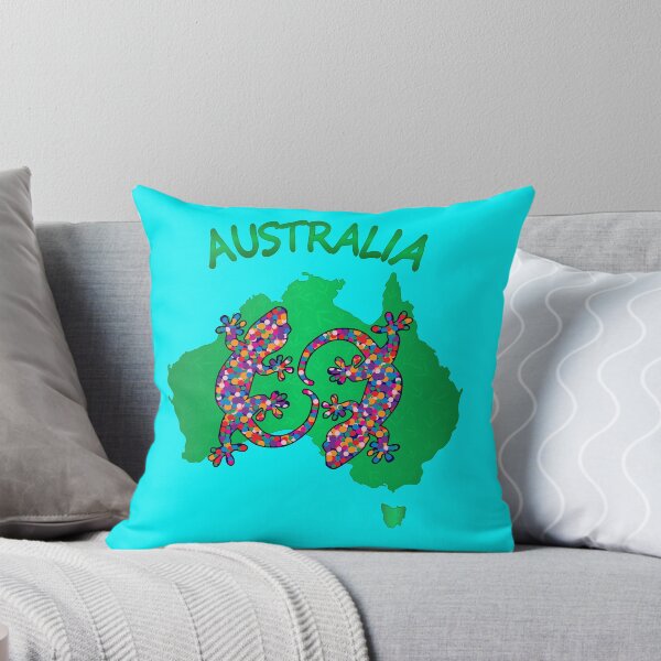 Item preview, Map of Australia with two lizards designed and sold by Kajaniko.