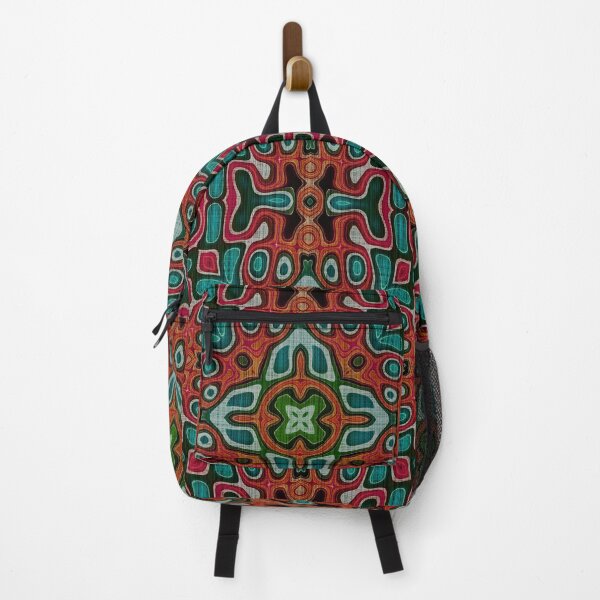 Item preview, Teal Turquoise Blue Green Orange Red Hip Orient Bali Art designed and sold by LC Graphic Design Studio.