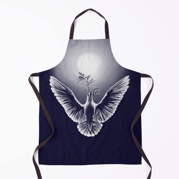 Item preview, a peace dove with a twig in its beak drawn with white lines and the sun above it designed and sold by nataliavavilina.