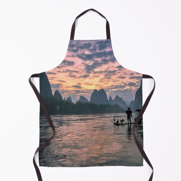 Item preview, Man rowing Boat Between The Mountains designed and sold by JTS STORE.