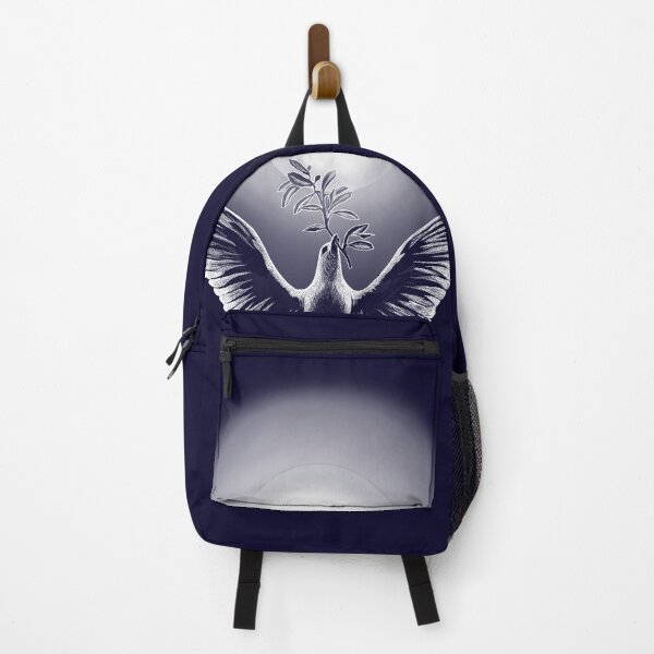 Item preview, a peace dove with a twig in its beak drawn with white lines and the sun above it designed and sold by nataliavavilina.