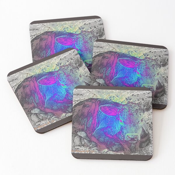 Item preview, COOL COW ART , PYCHEDELIC CALF PRINT  designed and sold by Opalbluerose.