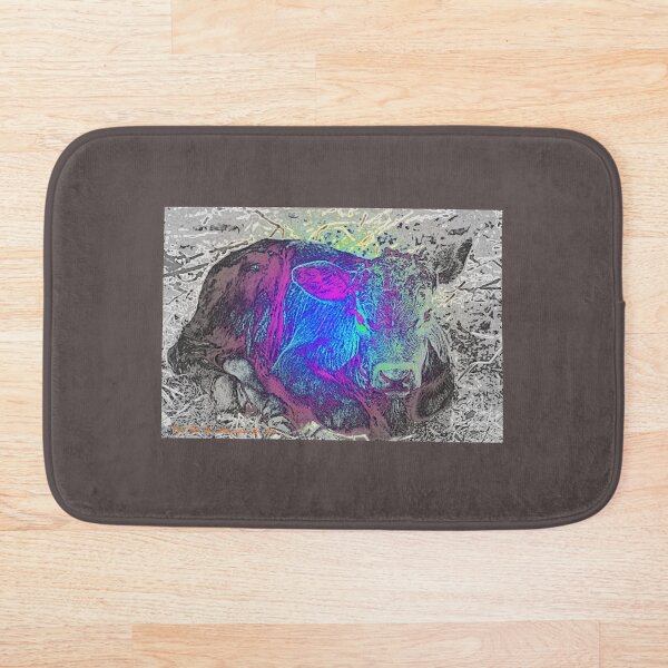 Item preview, COOL COW ART , PYCHEDELIC CALF PRINT  designed and sold by Opalbluerose.