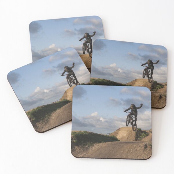 Item preview, MTB One hand jump on dirt track, color, mountainbike designed and sold by Johan Opdenacker.