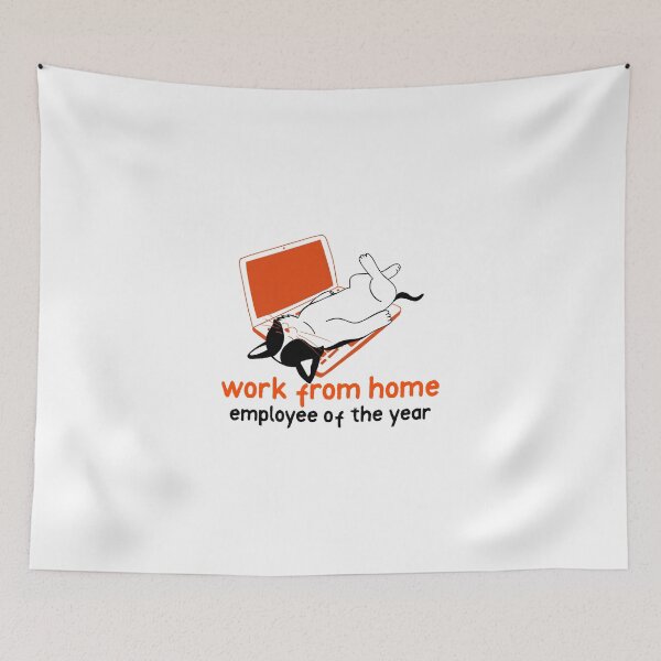 Item preview, work from home employee of the year cat designed and sold by helkav.