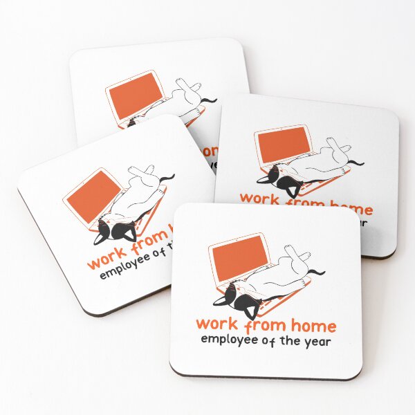 Item preview, work from home employee of the year cat designed and sold by helkav.