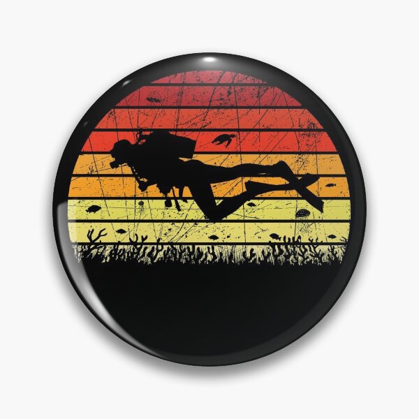 Item preview, Retro Vintage Sunset Scuba Diving Gift for Scuba Diver, Spearfishing, Dive Master designed and sold by xtocky.