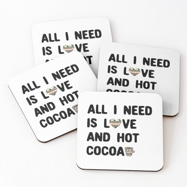 Aperçu de l'œuvre Tout ce dont j'ai besoin c'est d'amour et de cacao chaud créée et vendue par GraphicBit.