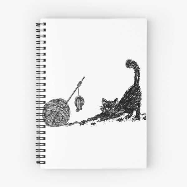 Item preview, Cute Black Cat playing with Yarn  designed and sold by emassketches.