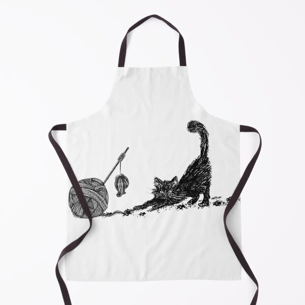Item preview, Cute Black Cat playing with Yarn designed and sold by emassketches.