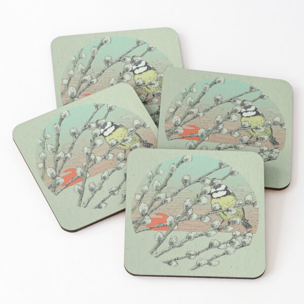 Item preview, Blue tit on pussy willow designed and sold by WildDot.